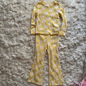 GAP Yellow Floral Kids Two Piece Long Sleeve Set